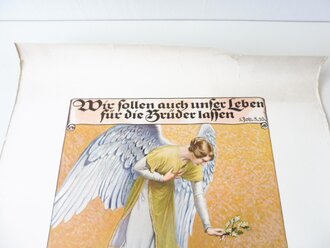 Gedenkblatt mit "Anschreiben" für die Familie eines im August 1916 Gefallenen. Großformat