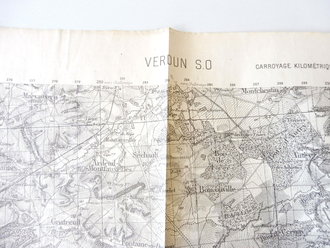 Französische Militärkarte Verdun, Maße 53 x 74 cm