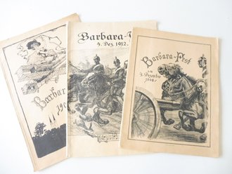3 grossformatige "Zeitungen" zum Barbara Fest 1908, 1909 und 1912