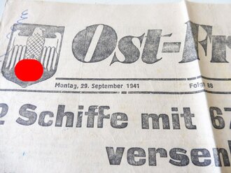 "Ost Front" Nachrichtenblatt einer Propaganda Kompanie vom 29. September 1941