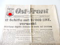 "Ost Front" Nachrichtenblatt einer Propaganda Kompanie vom 29. September 1941