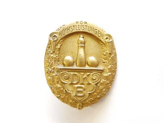 Deutscher Kegler Bund , Abzeichen für Höchstleistungen in gold 2.Form 35mm, im Etui