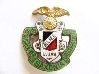 Radfahrer Vereinigung Saxonia Grosspostwitz, emailliertes Mitgliedsabzeichen 40mm