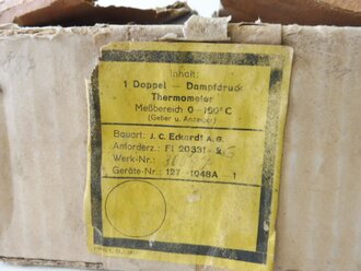 Luftwaffe Doppel Dampfdruck Thermometer FL 20331-. Ungebrauchtes Stück in der originalen Verpackung, Funktion nicht geprüft