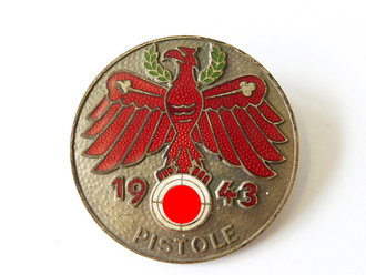 Standschützenverband Tirol-Vorarlberg. Gauleistungsabzeichen "Pistole" in silber 1943