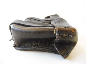 1. Weltkrieg Patronentasche datiert 1914, Geschwärztes Leder