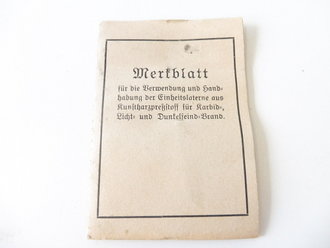 Merkblatt zur Einheitslaterne Preßstoff