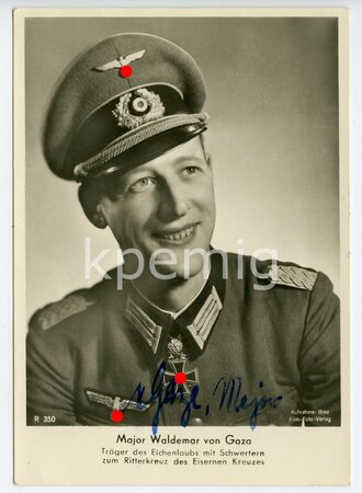 Major Waldemar von Gaza, Ansichtskarte mit...