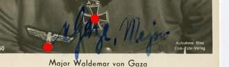 Major Waldemar von Gaza, Ansichtskarte mit eigenhändiger Unterschrift