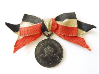 Flottenbund Deutscher Frauen, tragbare Medaille " Gold gab ich für Eisen 1914", Durchmesser 29mm, an Damenschleife