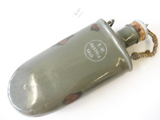 Emaillierte Feldflasche für Mannschaften und Offiziere der k. u. k. Armee datiert 1915