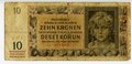 Protektorat Böhmen und Mähren, Banknote Zehn Kronen 1942