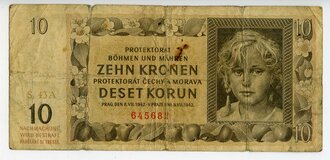 Protektorat Böhmen und Mähren, Banknote Zehn Kronen 1942