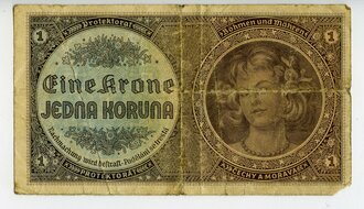 Protektorat Böhmen und Mähren, Banknote Eine Krone