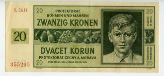 Protektorat Böhmen und Mähren, Banknote Zwanzig...