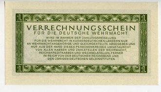 Verrechnungsschein für die deutsche Wehrmacht, 1 Reichsmark, datiert 1944