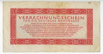 Verrechnungsschein für die deutsche Wehrmacht, 10 Reichsmark, datiert 1944