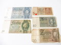 5 Reichsbanknoten, 100, 50, 20, 10 und 5 Reichsmark