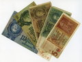 5 Reichsbanknoten,100, 50, 20, 10 und 5 Reichsmark