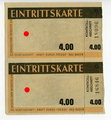 2 Eintrittskarten Deutsche Arbeitsfront "Kraft durch Freude" Gau Baden 10,5 x 11,5 cm