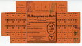 Flieger-Mangelwaren-Karte für Fliegergeschädigte und Umquartierte, ca. 10 x 20 cm