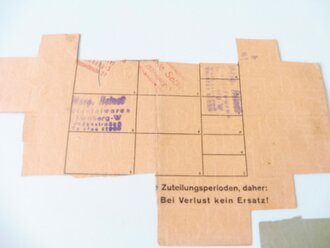 2 Bezugskarten der Stadt der Reichsparteitage Nürnberg, datiert 1942/43