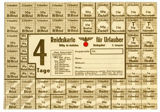 Reichskarte für Urlauber - Gültig im deutschen Reichsgebiet, 18 x 20 cm