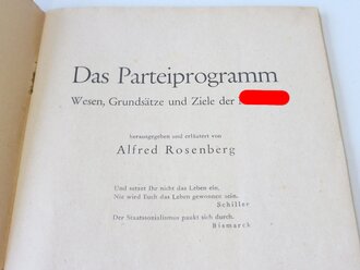 Alfred Rosenberg, Das Partei-Programm, Wesen, Grundsätze und Ziele der NSDAP, A5, 64 Seiten