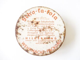 Scho-ka-kola Dose Wehrmacht Packung datiert 1941, leer, lässt sich nicht ohne weiteres öffnen