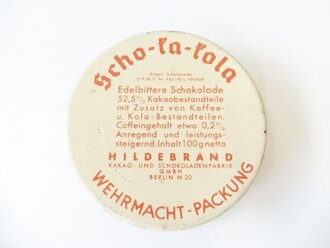 Scho-ka-kola Dose Wehrmacht Packung datiert 1941, leer