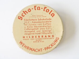 Scho-ka-kola Dose Wehrmacht Packung datiert 1941, leer