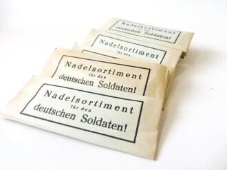 Nadelsortiment für den deutschen Soldaten, grünliches Papier, sie erhalten  ein Stück aus dem originalen Bündel