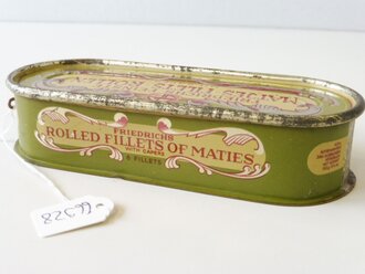 Friedrichs feinste Matjes-Filets-Rollen mit Kapern, geöffnete Blechdose 16 x 6 x 3cm