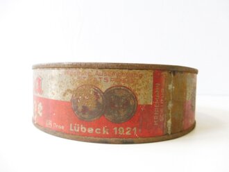 Lubeca Bratheringe, geöffnete Blechdose 17 x 5cm