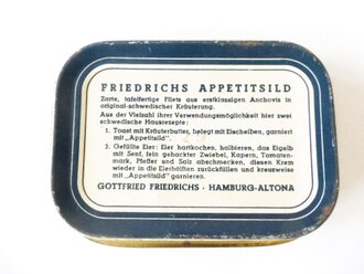 Friedrichs Appetit-Sild, leere Blechdose 12 x 8 x 2cm