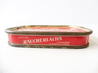 Friedrichs Räucherlachs, leere Blechdose 12 x 8 x 2cm