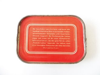 Friedrichs Räucherlachs, leere Blechdose 12 x 8 x 2cm