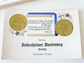 Etikett für eine Weinflasche "1945 er Deidesheimer Martenweg Riesling" 1 Stück