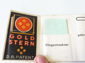 "Gold Stern" Rasierklingen in Umverpackung. 1 neuwertiges Paket aus altem Bestand