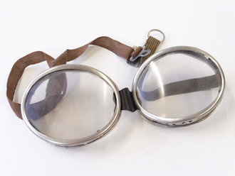 Schutzbrille Wehrmacht mit ungetönten Gläsern  aus Chelluloid