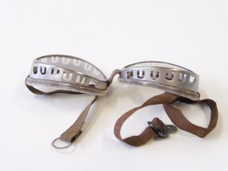 Schutzbrille Wehrmacht mit ungetönten Gläsern  aus Chelluloid