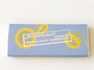 "Hildebrand gefüllte Wehrmacht Schokolade"  Schaupackung wohl für das Schaufenster, Maße 10 x 4 x 1cm. Aus dem originalen Umkarton, sie erhalten 1 Stück