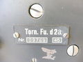 Tornister Funkgerät Torn.Fu. d2a datiert 1945. Überlackiertes Stück,Zum Teil restauriert, Funktion nicht geprüft