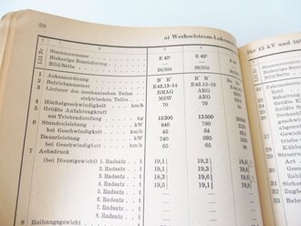 939b "Merkbuch für die Fahrzeuge der Reichsbahn" Elektrische Lokomotiven, Trieb-, Steuer- und Beiwagen, Ausgabe 1941 mit 350 Seiten