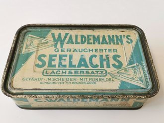 Leere Blechdose " Waldemann´s geräucherter Seelachs" 18 x 12 x 5cm