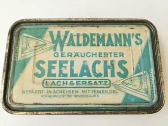 Leere Blechdose " Waldemann´s geräucherter Seelachs" 18 x 12 x 5cm