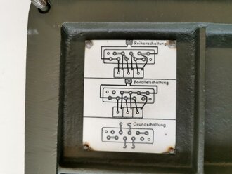 Fernsprechbauzeug und Nachrichtensondergerät der Landesbefestigung, Kleiner Batteriekasten datiert 1941, überlackiertes Stück