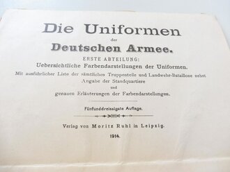 "Die Uniformen der Deutschen Armee", Verlag Moritz Ruhl Leipzig 1914. 35 Seiten