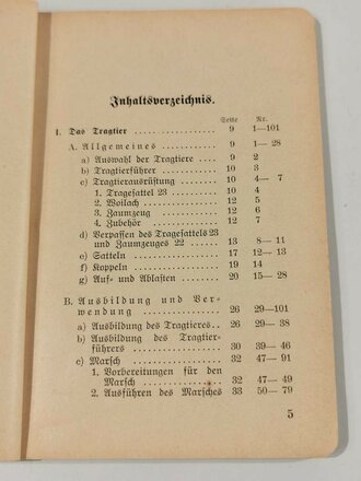 H.Dv. 375 " Das Tragtier, Packpferd, Bergreitpferd, Ochsengespann" vom 20.2.1939 mit 95 Seiten