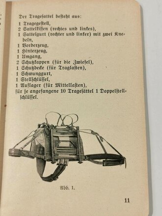 H.Dv. 375 " Das Tragtier, Packpferd, Bergreitpferd, Ochsengespann" vom 20.2.1939 mit 95 Seiten